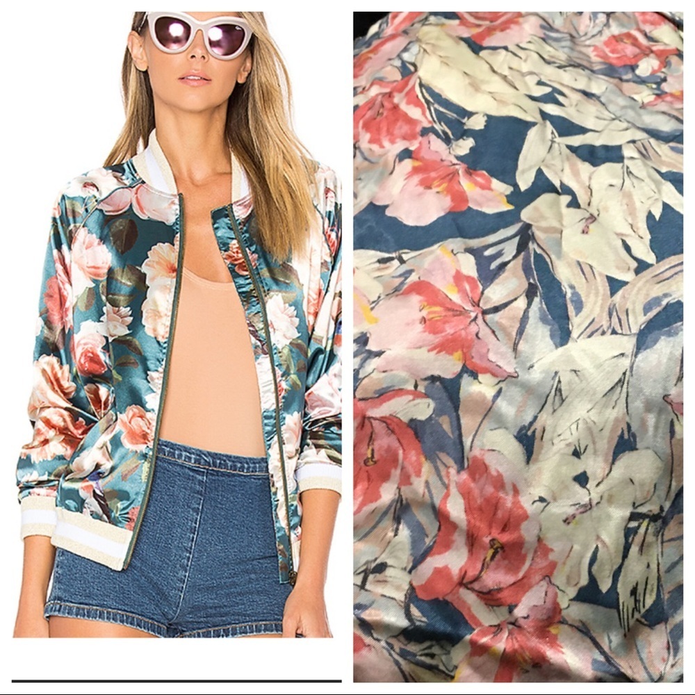 Tularosa Emma Bomber Jacket in Garden Floral - Picture 2 of 8